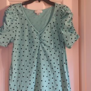 Ladies 1X short sleeve top mint green/ blk